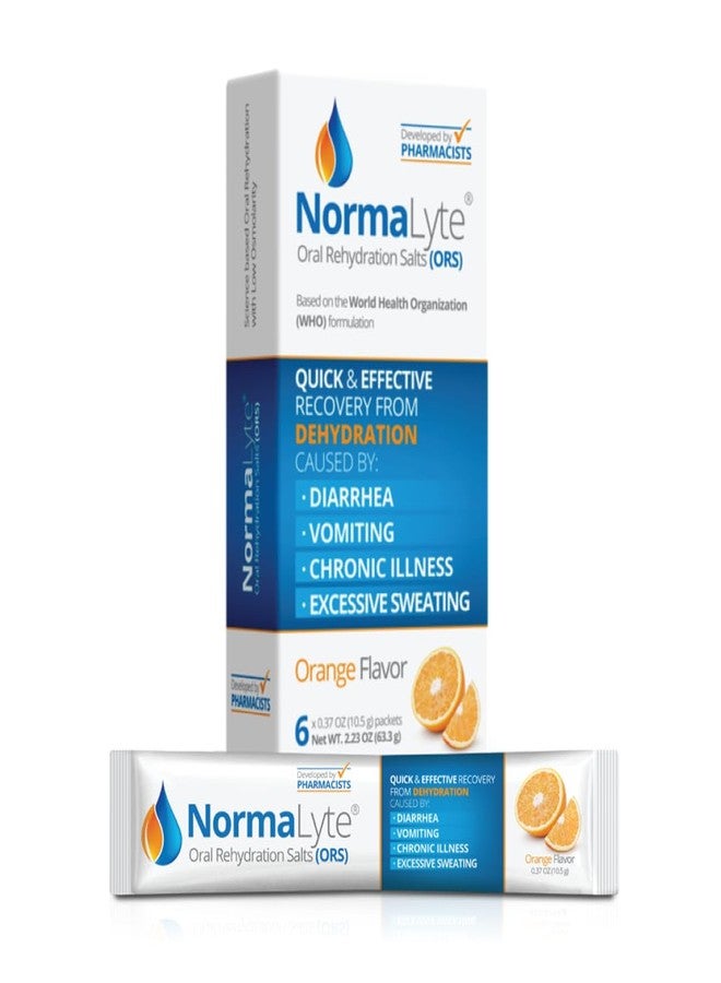 NormaLyte Orange - FSA Eligible Electrolyte Powder Packets | Clinically Studied Electrolyte Drink Mix | 6 Count Effective Hydration Sticks - Image 1